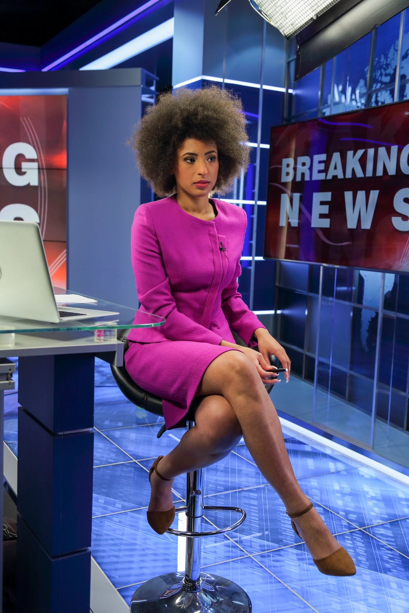 News anchor in studio