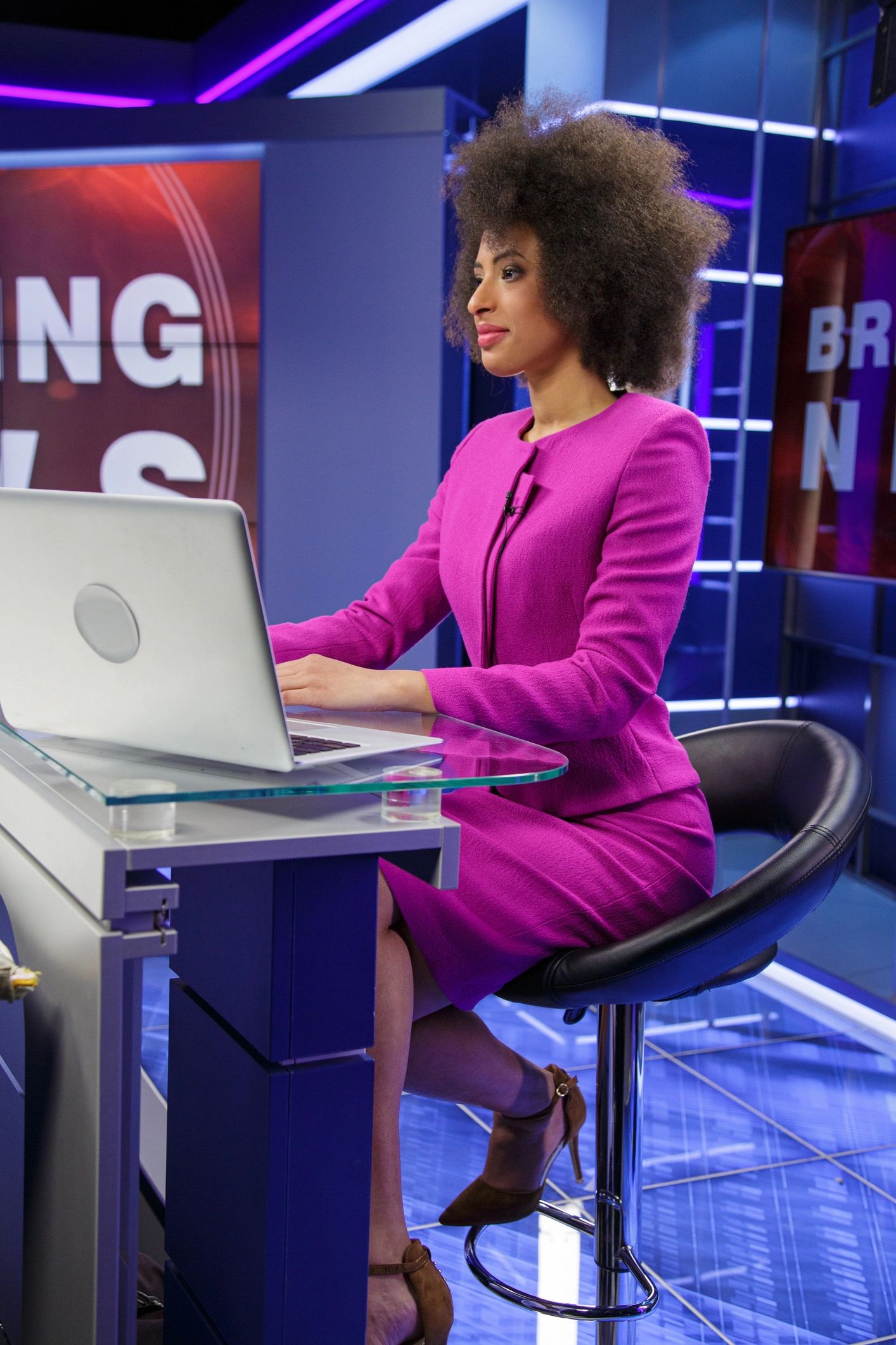TV presenter in studio